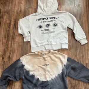 Zara White and Gray Kids Sweatshirts
